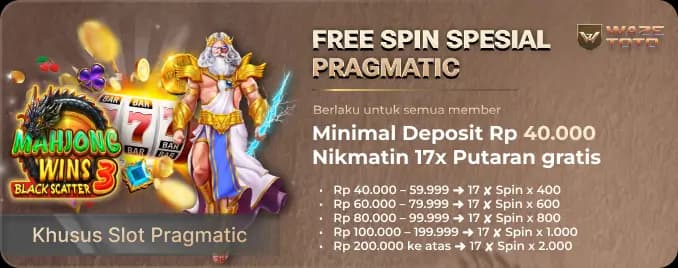 FREE SPIN 17✘ SPESIAL PRAGMATIC